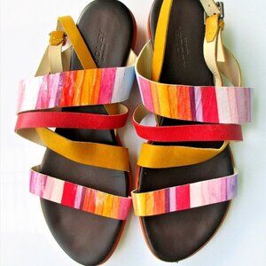 AUDLEY LONDON LEATHER RAINBOW SANDALS US 6.5 EU 37